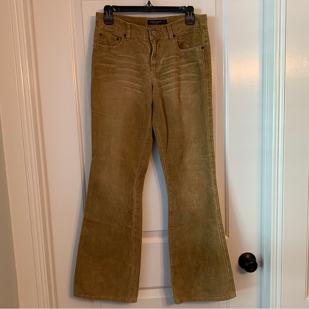 American Eagle Y2K AE Outfitters Corduroy Pants in British Khaki